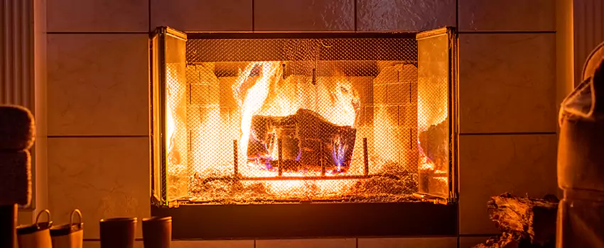 Mendota Hearth Landscape Fireplace Installation in Lawrence, Massachusetts